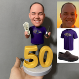 50th Birthday Gifts for Men - Custom Bobbleheads – Cheers to 50 Years