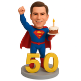 50th Birthday Gifts for Men - Custom SuperHero Bobbleheads