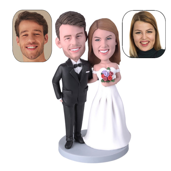 Customized bobblead cake toppers