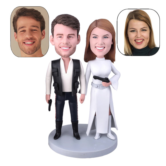 Make Your Own Bobblehead Star Wars Han Solo & Princess Leia