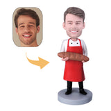 Baker holding a baguette  custom bobblehead