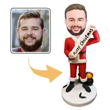 Christmas Gift Male with Merry Christmas Banner