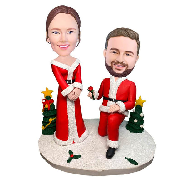 Christmas Gift Couples Custom Bobblehead 3
