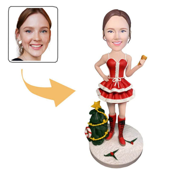 Christmas Gift Sexy Woman Ringing Bell Custom Bobblehead