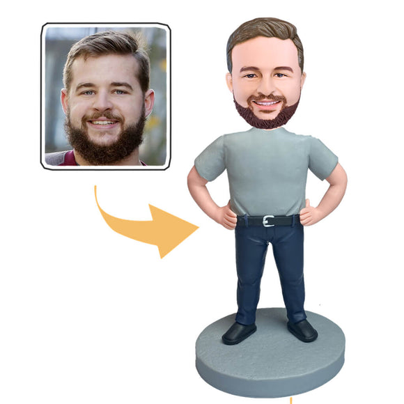 Man With Hands On Hips Custom Bobblehead