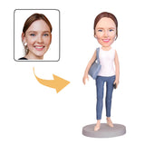 Woman in Casual Wear  Female Custom Bobblehead