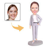 Lady in Casual Suit Custom Bobblehead