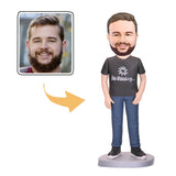 Humorous Black T-Shirt Custom Bobblehead