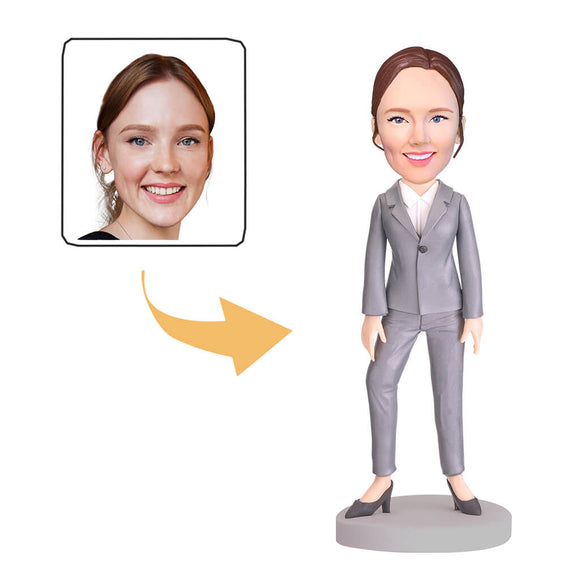Lady in Business Suit Custom Bobblehead