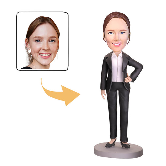 Lady in Casual Suit Custom Bobblehead