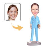 Lady in Light Blue Suit  Custom Bobblehead