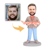 A Zombie Eating a Thigh Custom Bobblehead